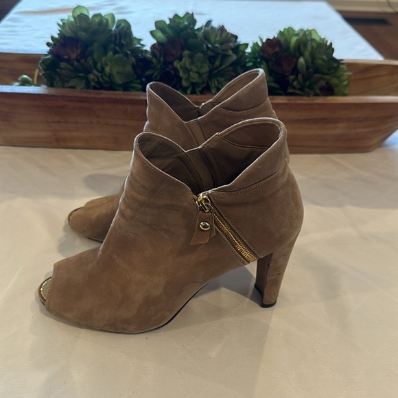 Stuart Weitzman Tan Jump Peep Toe Bootie booties Size 11 - Picture 3 of 7